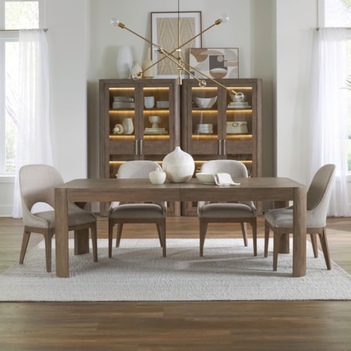 Contemporary 5-Piece Dining Set with Upholstered Chairs