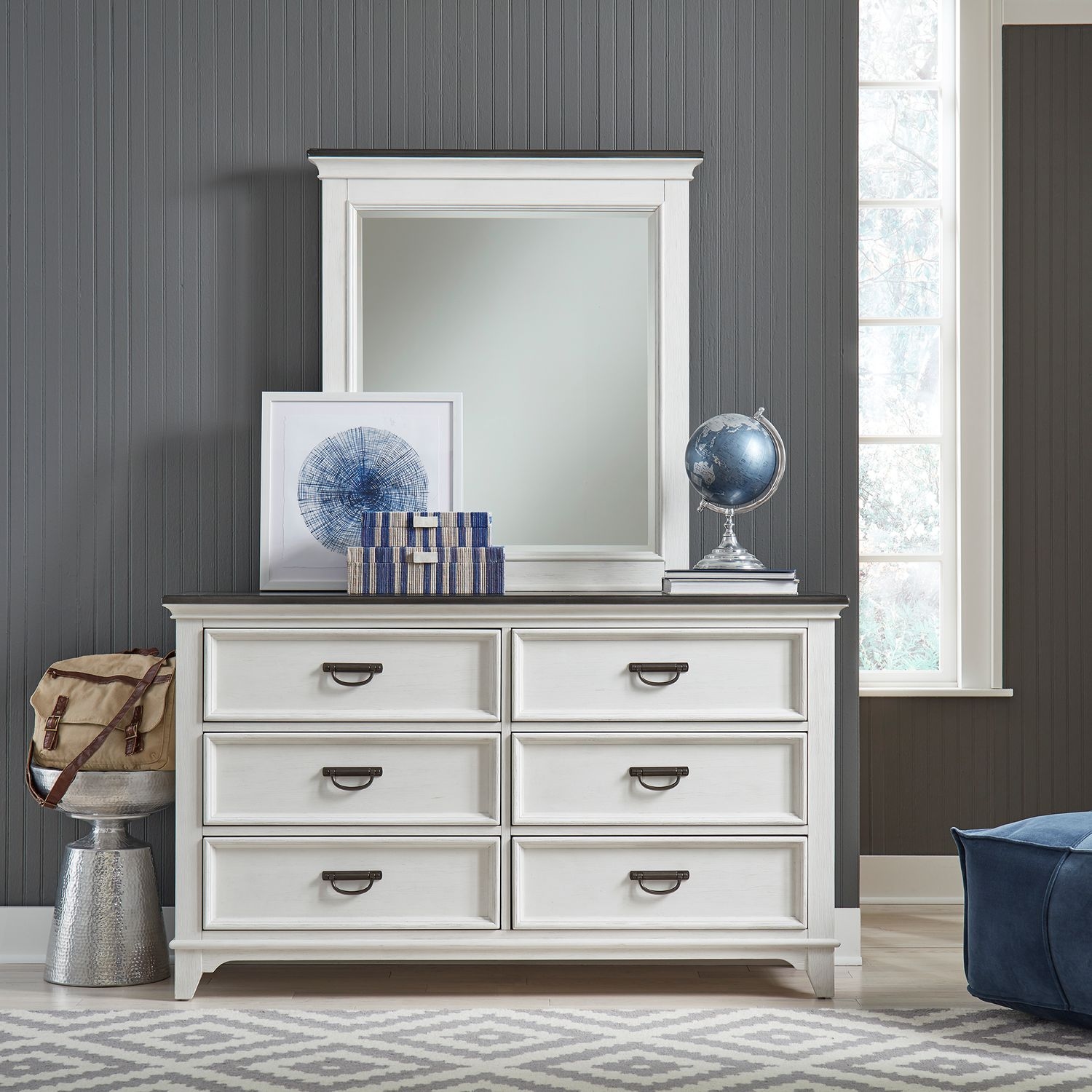 Kid's 6-Drawer Dresser &amp; Mirror Set