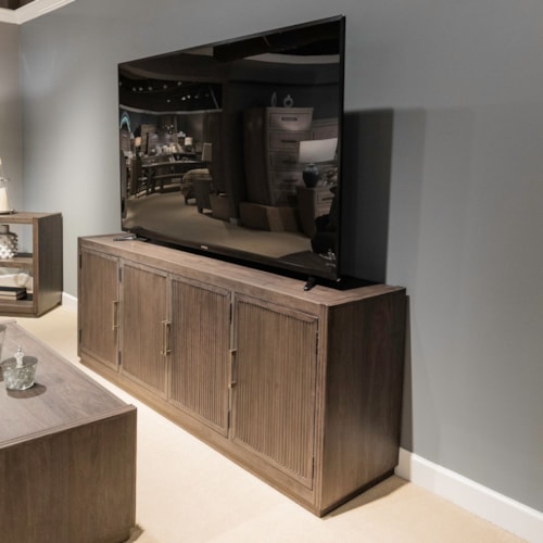 Contemporary 77" Inch TV Console with Magnetic Door Catches