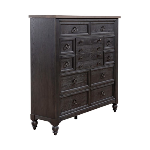 Transitional 12-Drawer Chesser with Dovetail Construction