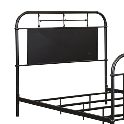 Full Metal Headboard with Turned Spindles