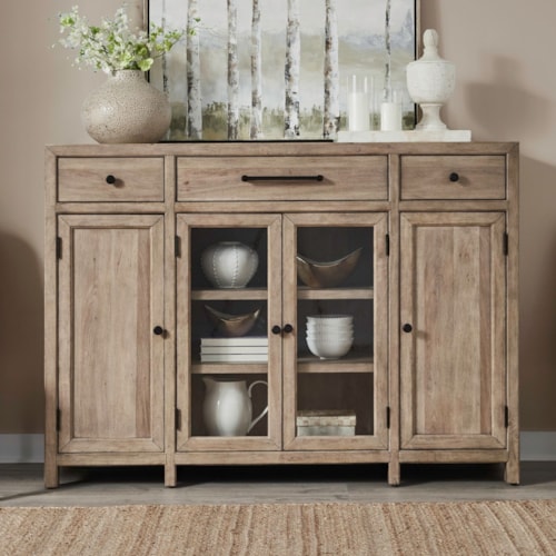 Transitional Buffet with Felt-Lined Silverware Drawer
