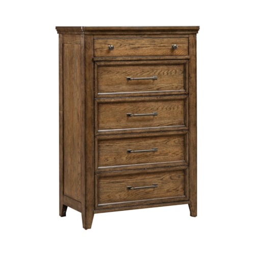 Transitional 5-Drawer Chest with a Felt-Lined and Cedar-Lined Drawer
