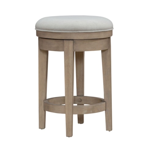 Contemporary Upholstered Swivel Console Stool