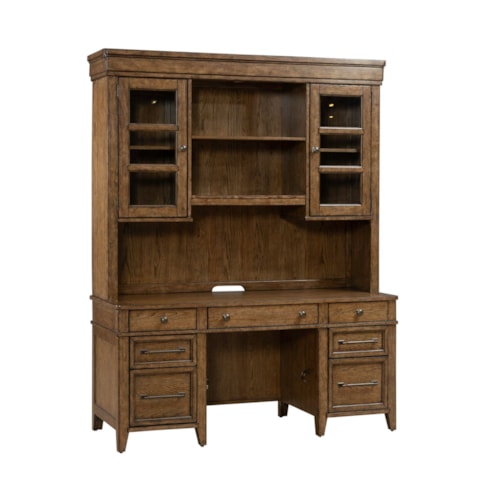 Transitional Storage Credenza with Hutch