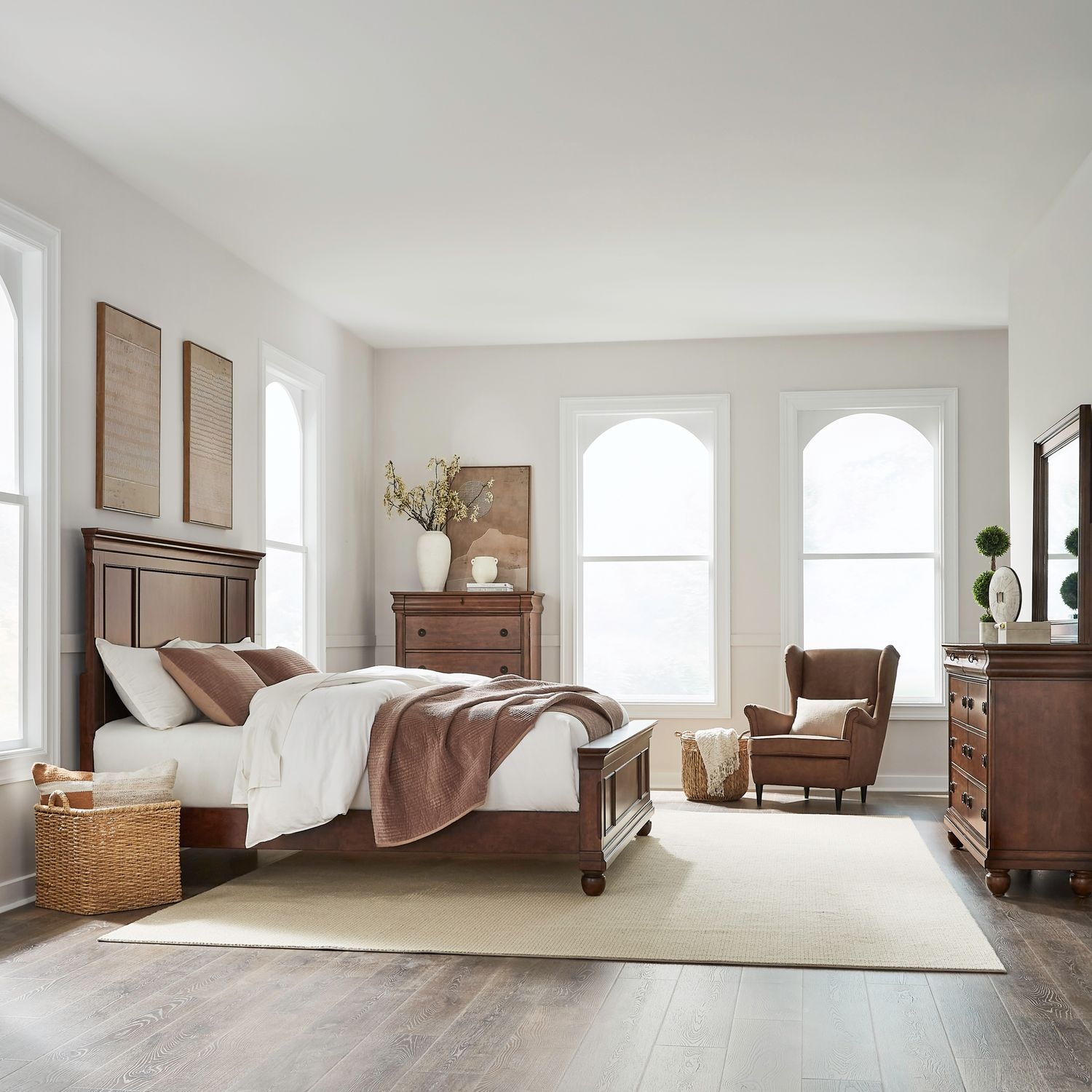 Liberty Furniture Rustic Traditions 4-Piece Queen Panel Bedroom Set