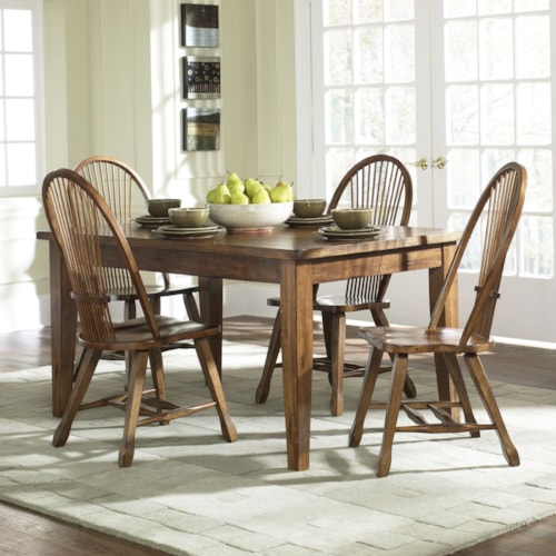 Casual 5-Piece Leg Table & Chair Set