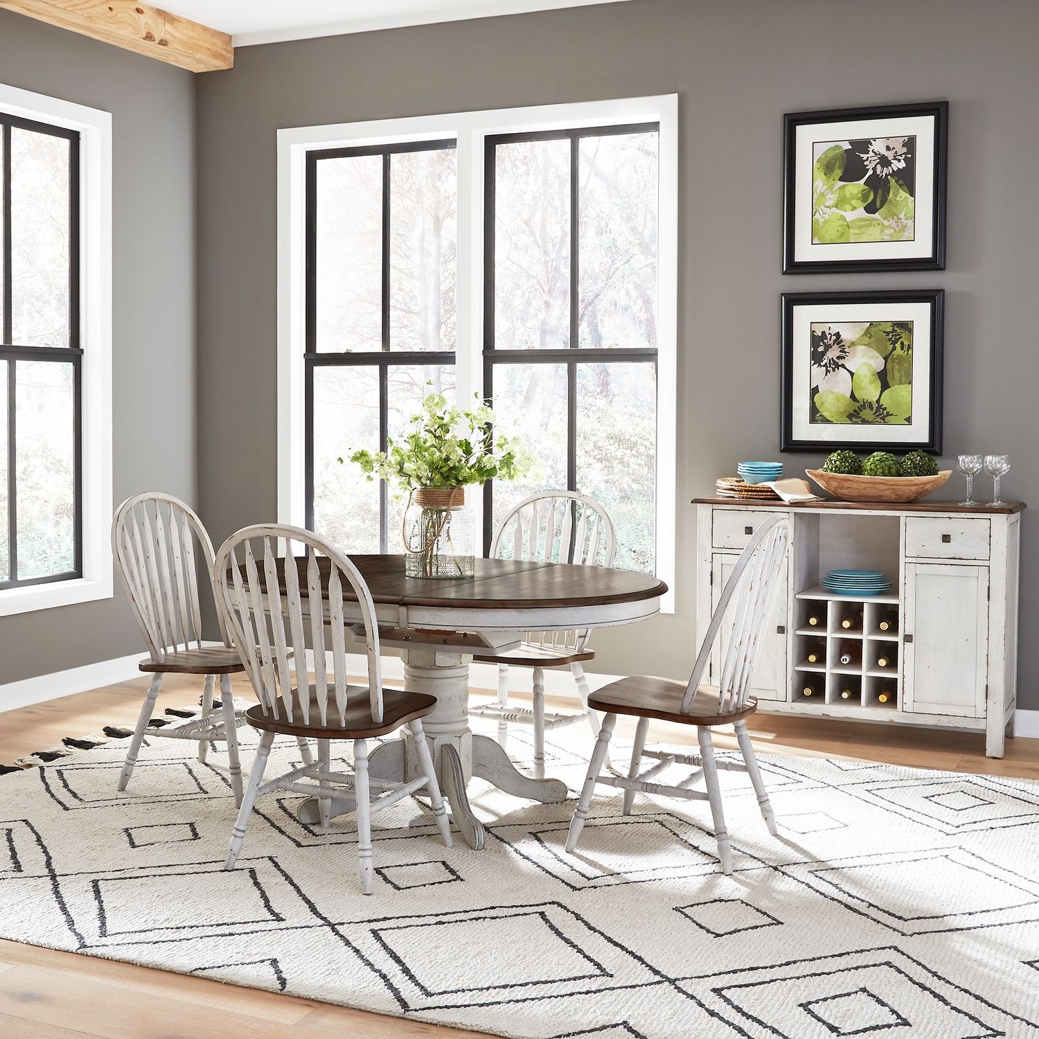 Pedestal Table and Chair Set