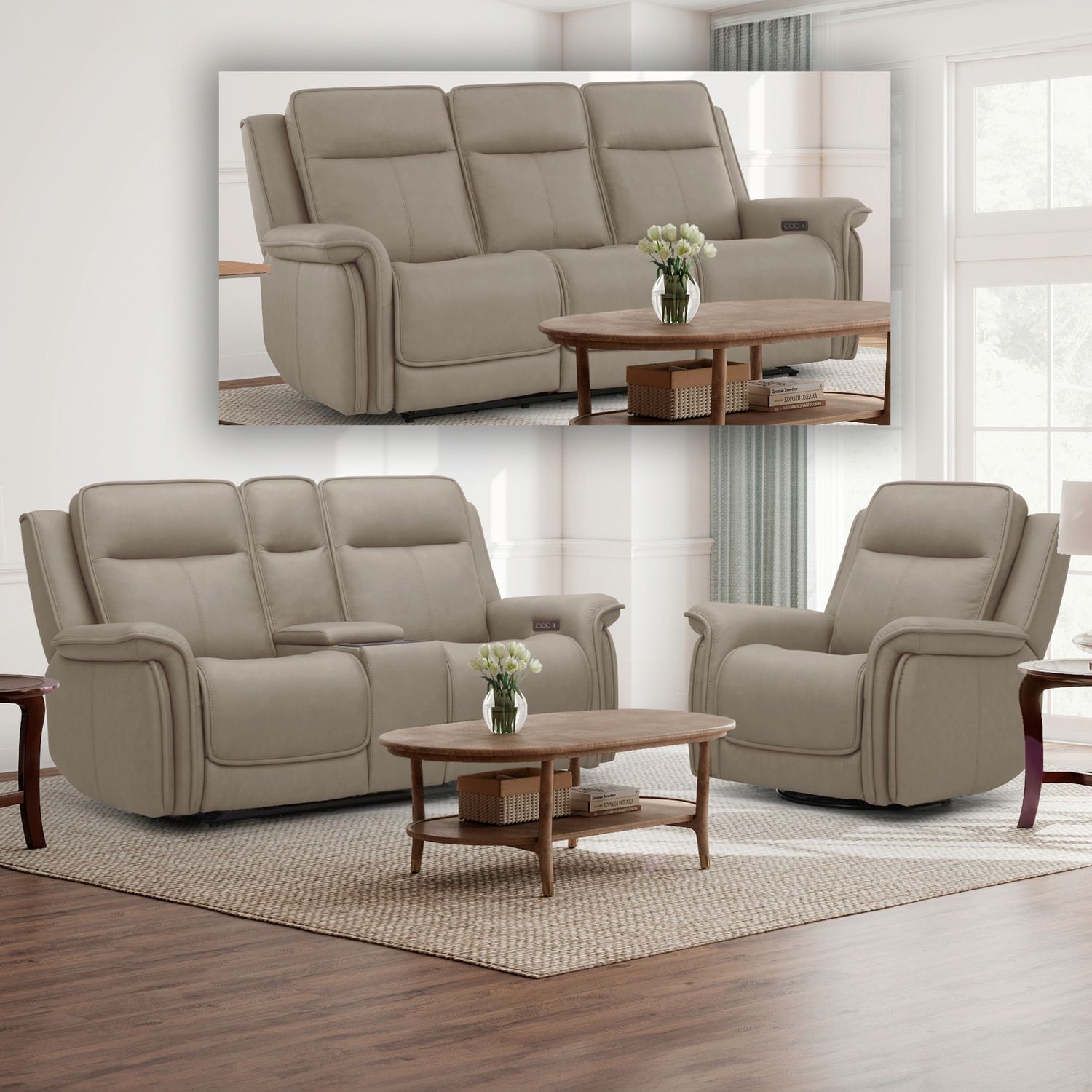 Power Reclining Sofa, Loveseat, and Recliner