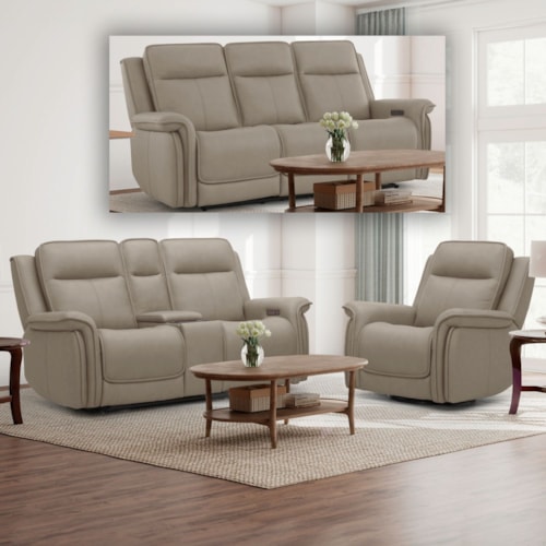 Transitional Power Reclining Sofa, Loveseat, and Recliner