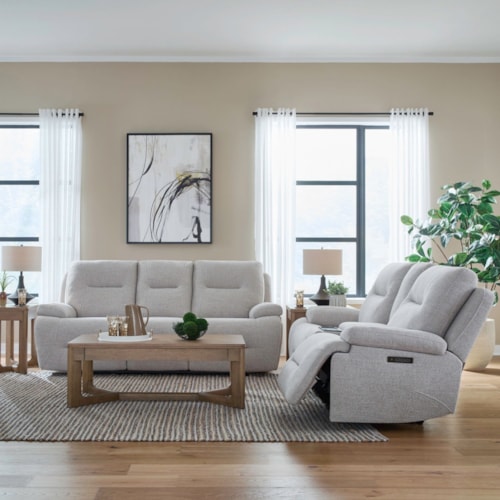 Casual Sofa and Loveseat Set