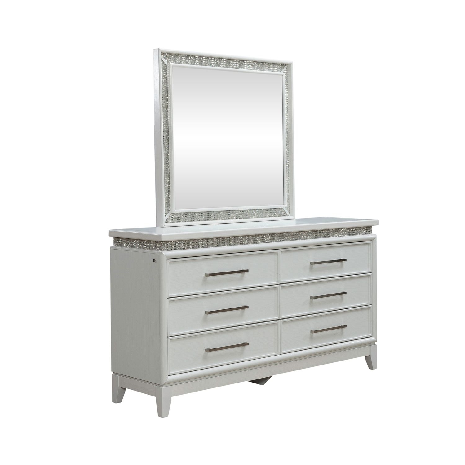 Liberty Furniture Reflections 6-Drawer Dresser with LED Mirror