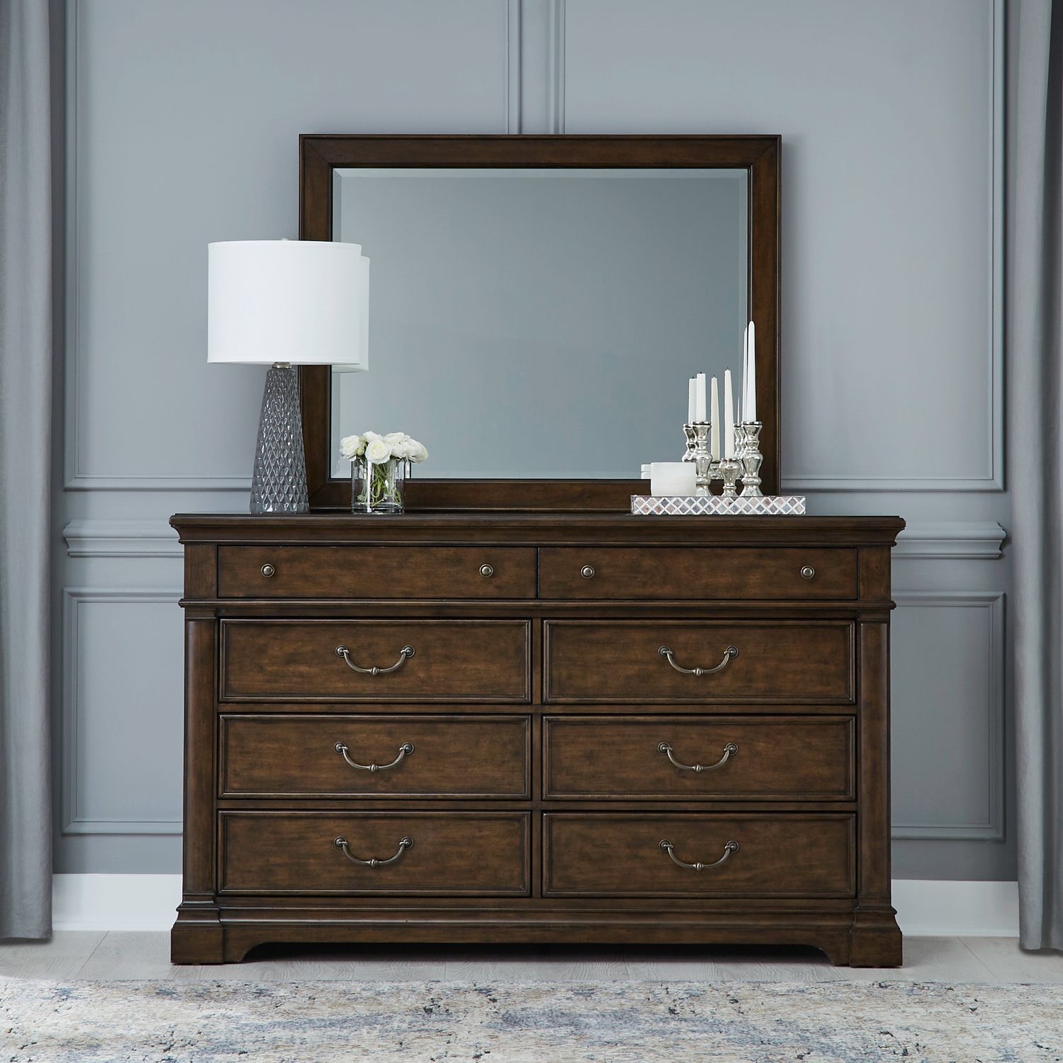 Liberty Furniture Arden Road 8-Drawer Dresser and Landscape Mirror