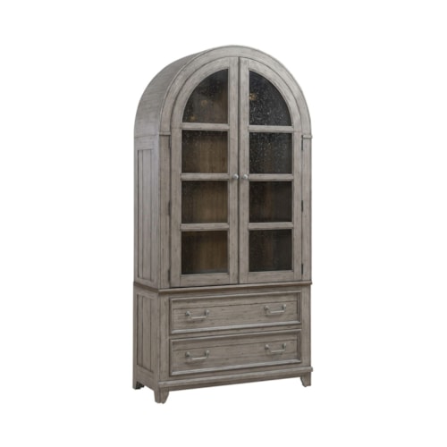 Farmhouse Curio Cabinet with Built-in LED Light