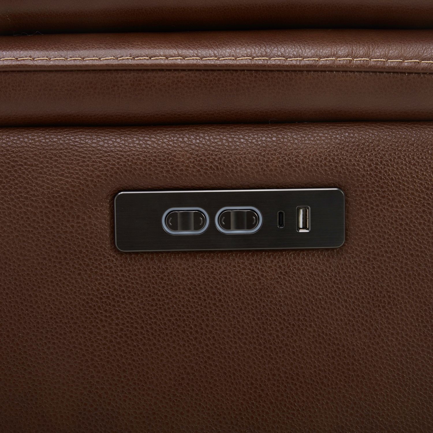 Liberty Furniture Caswell Power Reclining Leather Sofa w/BT Speakers