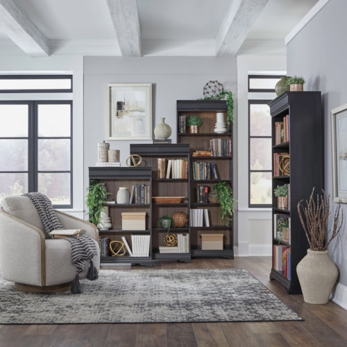 Traditional 4-Piece Bookcase Set with Adjustable Shelves