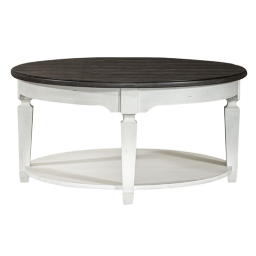 Cottage Round Cocktail Table with Casters
