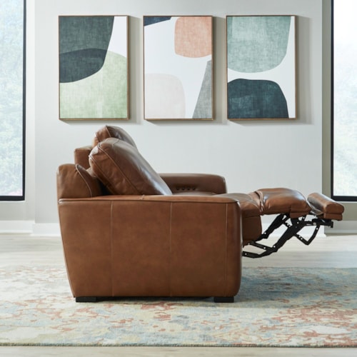Transitional Leather Sofa with Independent Controls