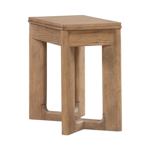 Contemporary Chairside Table with Trestle Base