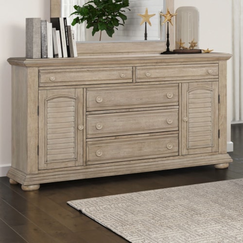 Cottage 5-Drawer Dresser with 2 Doors