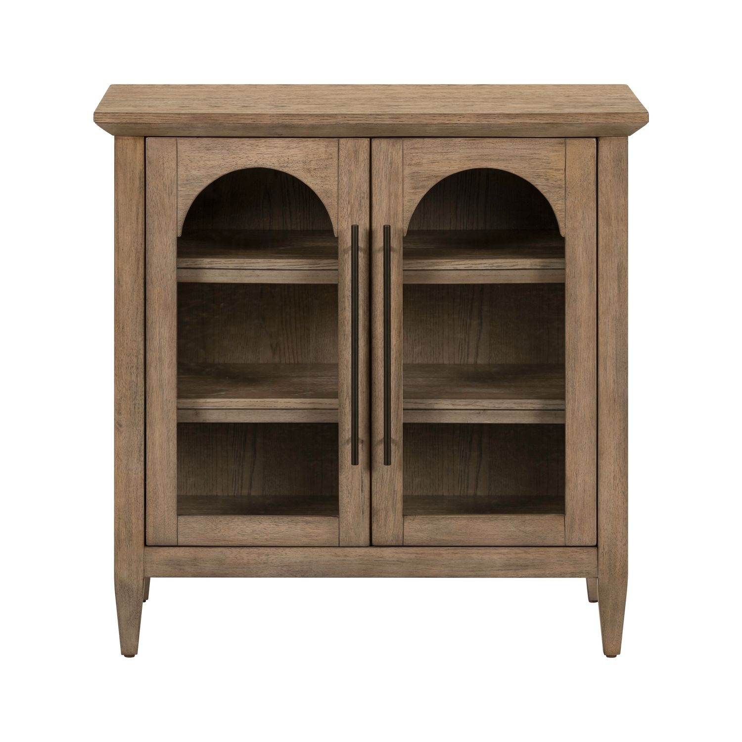 2-Door Accent Cabinet w/Arched Glass Doors