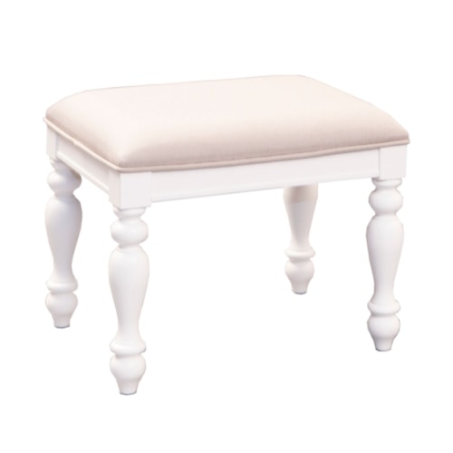 Cottage Vanity Stool with Linen Seat