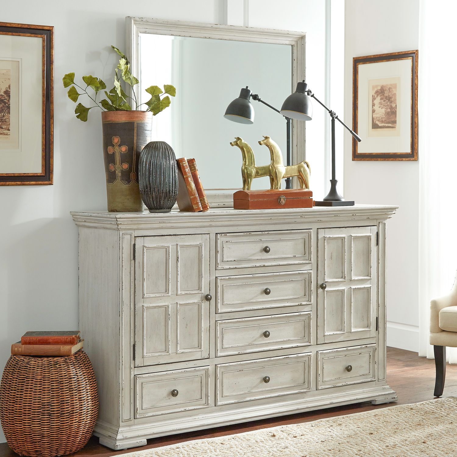 Liberty Furniture Big Valley Dresser and Mirror