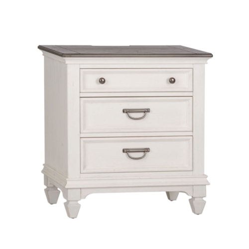 Allyson Park 3-Drawer Nightstand with Charging Station