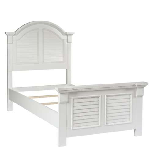 Cottage Twin Panel Bed with Arched Crown Molding