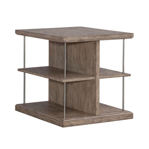 Contemporary End Table with Open Storage