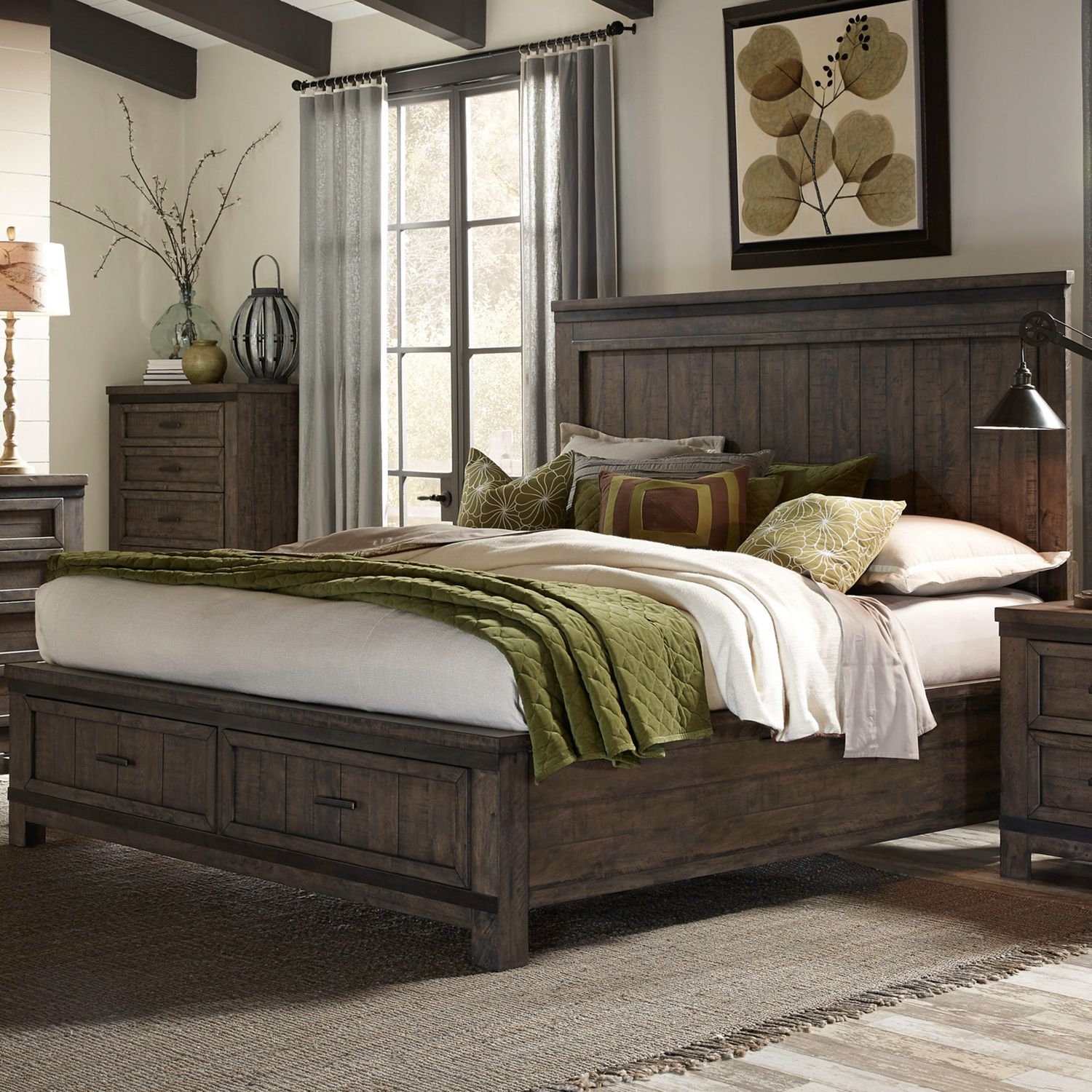 Liberty Furniture Thornwood Hills 2-Drawer Queen Storage Bed