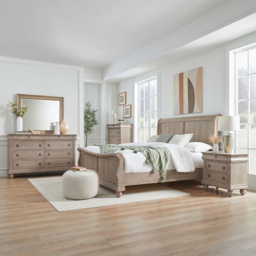 Rusitc 5-Piece Queen Sleigh Bedroom Set