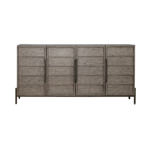 Transitional 74 Inch Accent TV Console with Adjustable Shelving