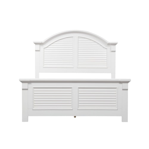 Cottage Queen Panel Bed with Arched Crown Molding