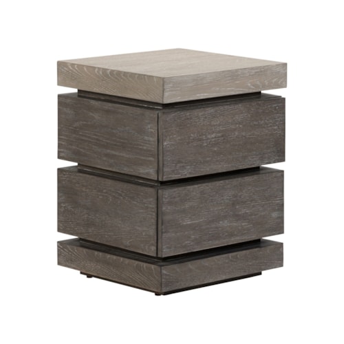 Rustic Cottage 18" Square Chairside Table with Floating Drawers