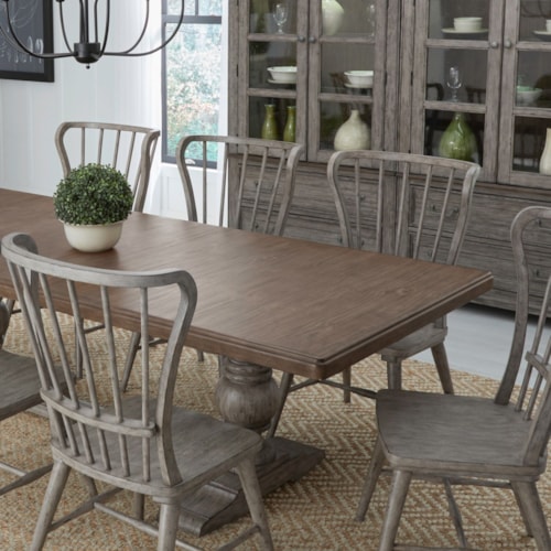 Farmhouse 5-Piece Trestle Dining Set