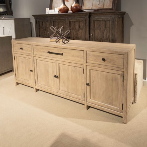 Transitional 82" Inch TV Console with Magnetic Door Catches