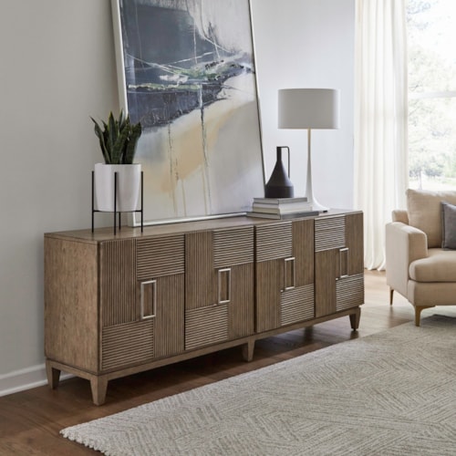 Contemporary 82 Inch Accent TV Console with Wire Management