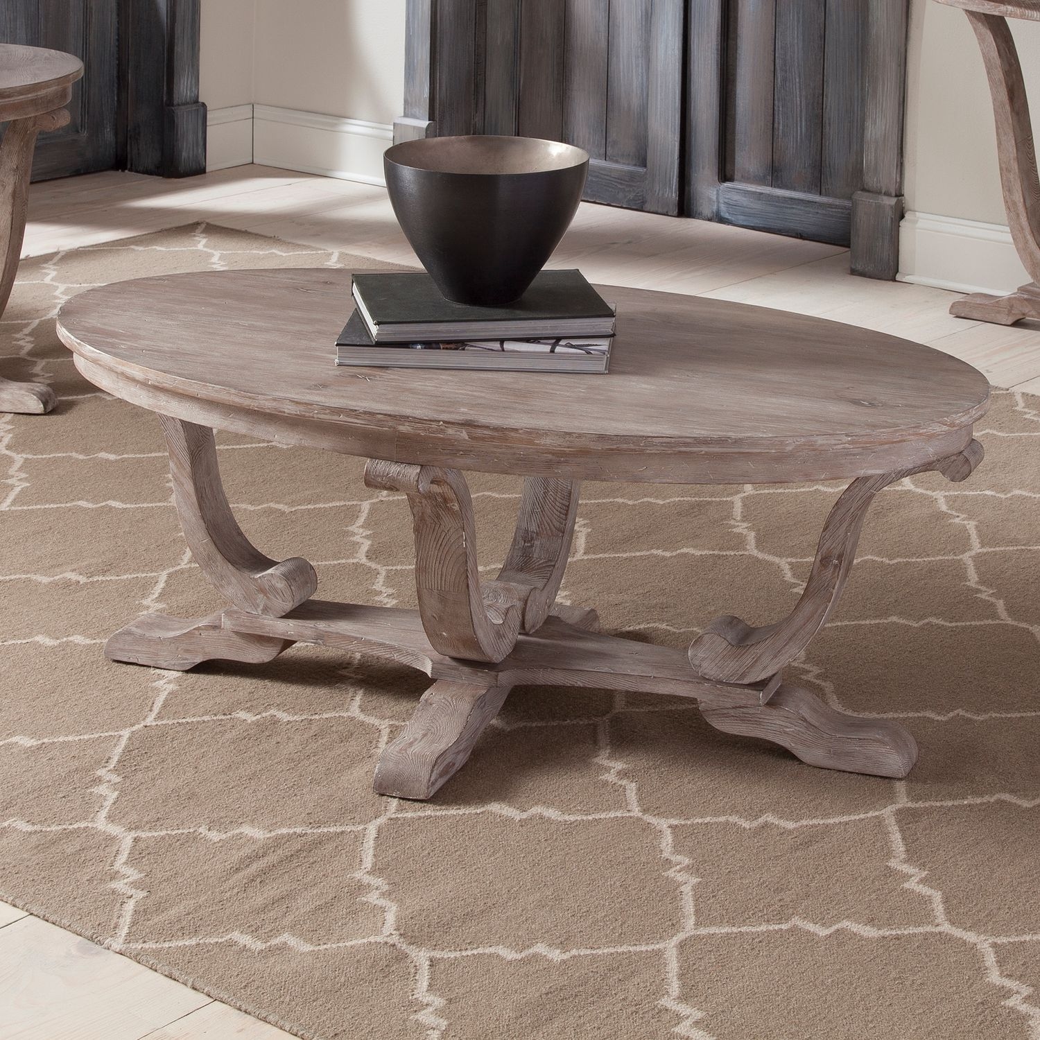 Liberty Furniture Greystone Mill Oval Cocktail Table