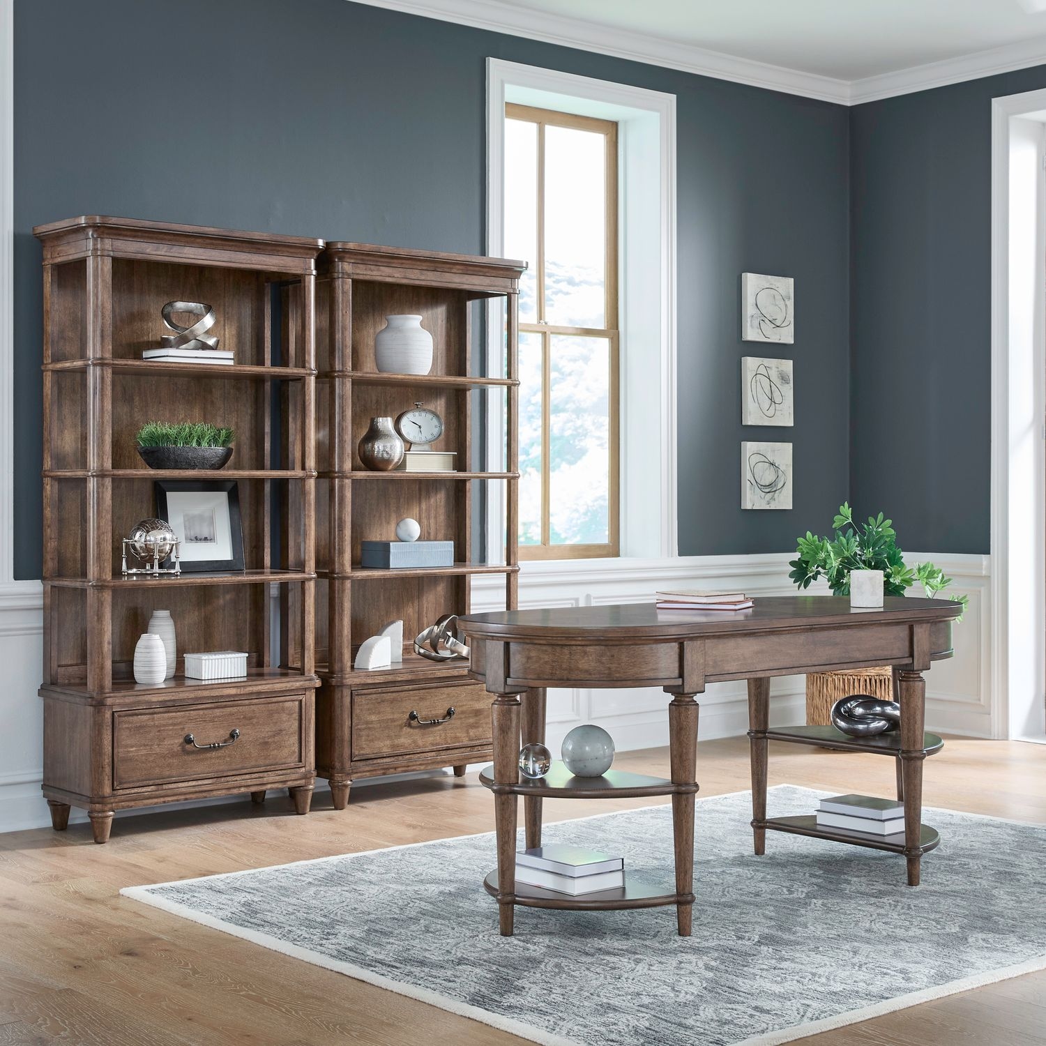 3-pc. Home Office Desk Set w/Two Bookshelves