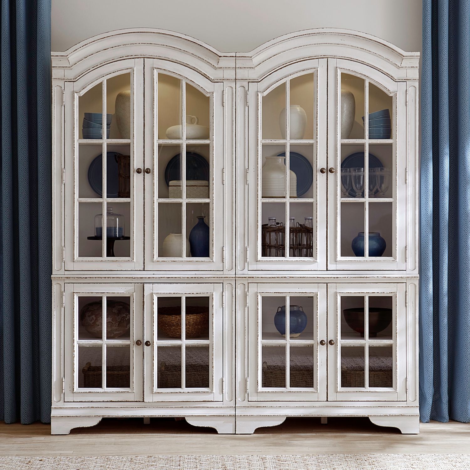 2-pc. Arched Bunching Display Cabinet Set