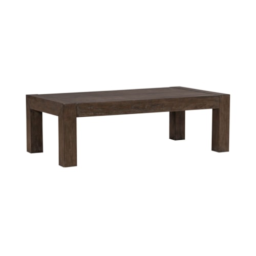 Contemporary Rectangular Cocktail Table with Block-Style Legs