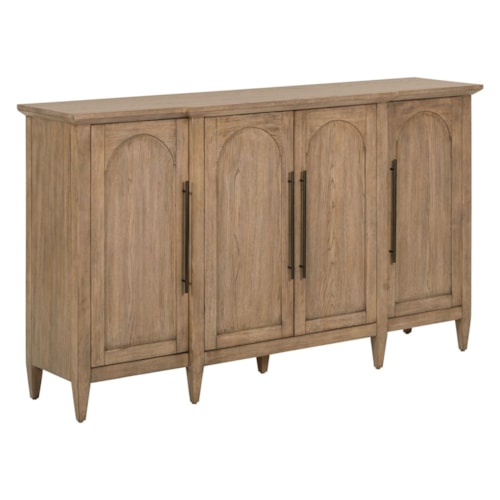 Transitional 4-Door Accent Cabinet w/Archway Design