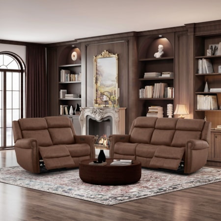 Triple Power Reclining Sofa & Loveseat Set