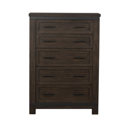 Transitional 5-Drawer Bedroom Chest with Felt-Lined Top Drawers