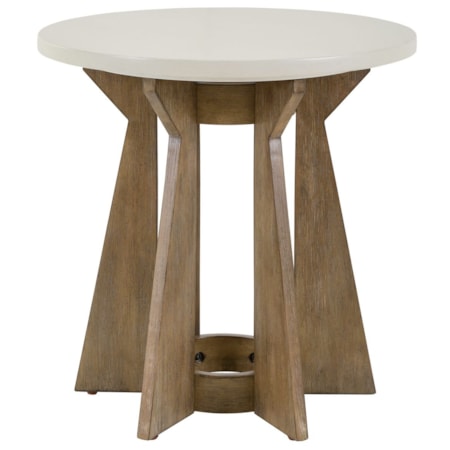 Round Two-Tone End Table