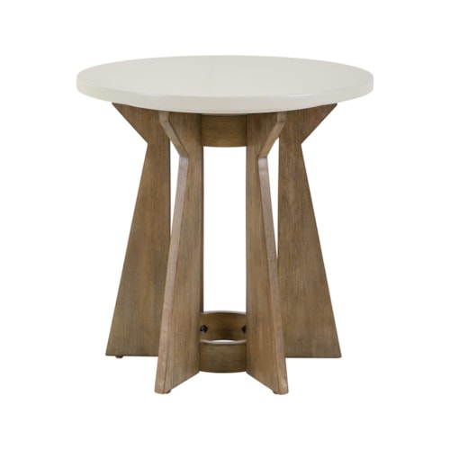Contemporary Round Two-Tone End Table