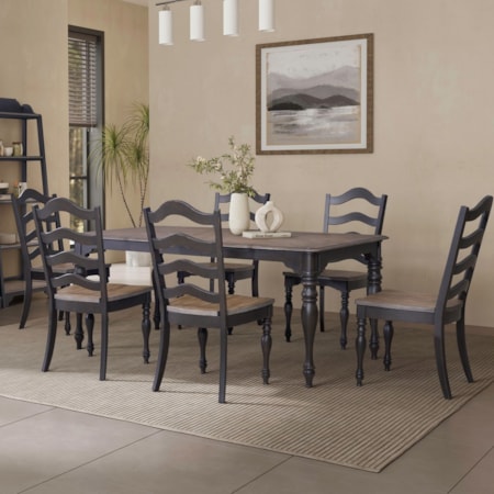 7 Piece Leg Table Set