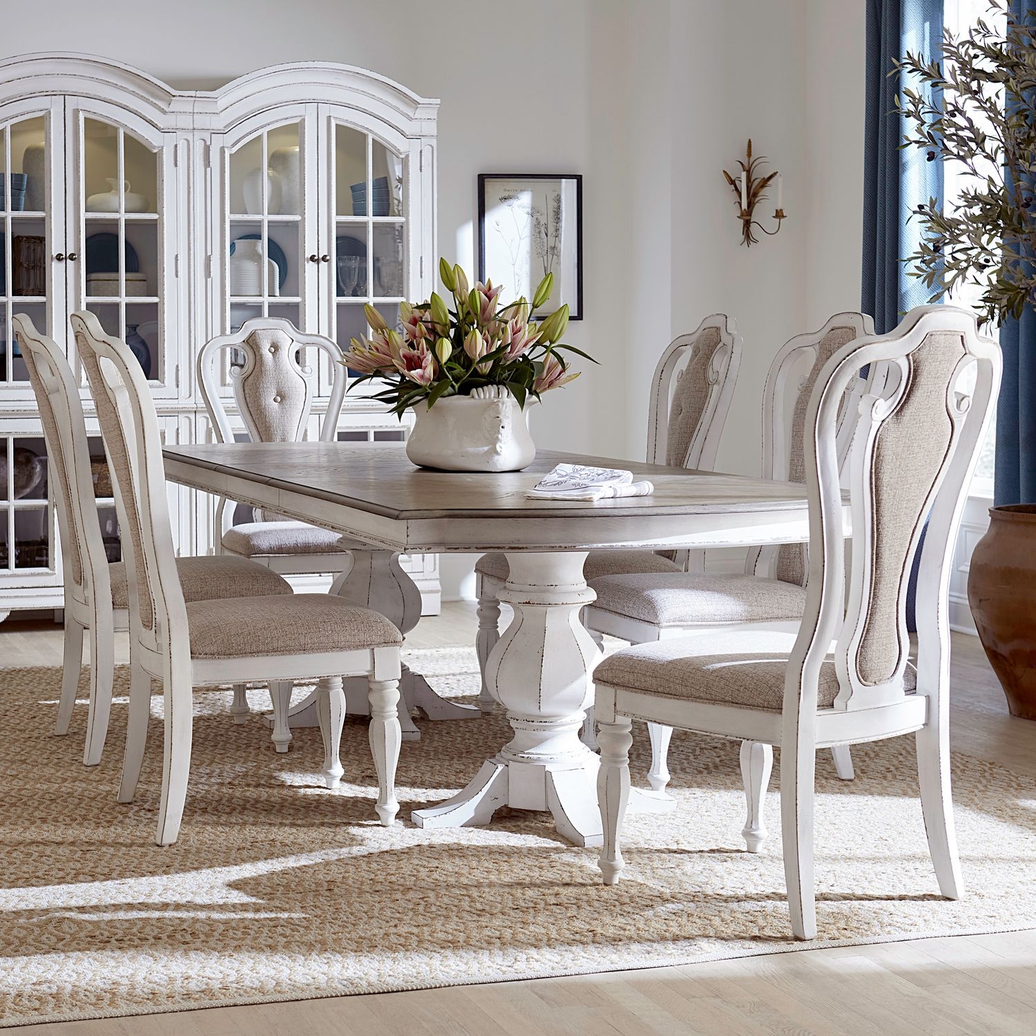Opt 7 Piece Double Pedestal Table Set
