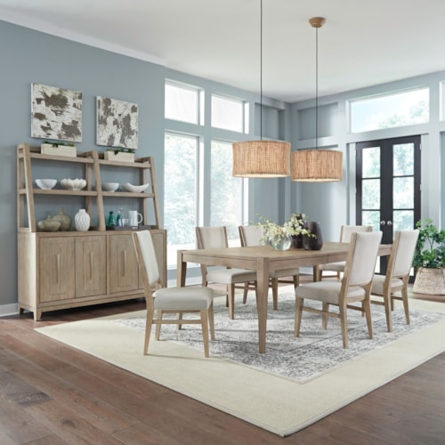 Contemporary 7-Piece Rectangular Dining Table Set